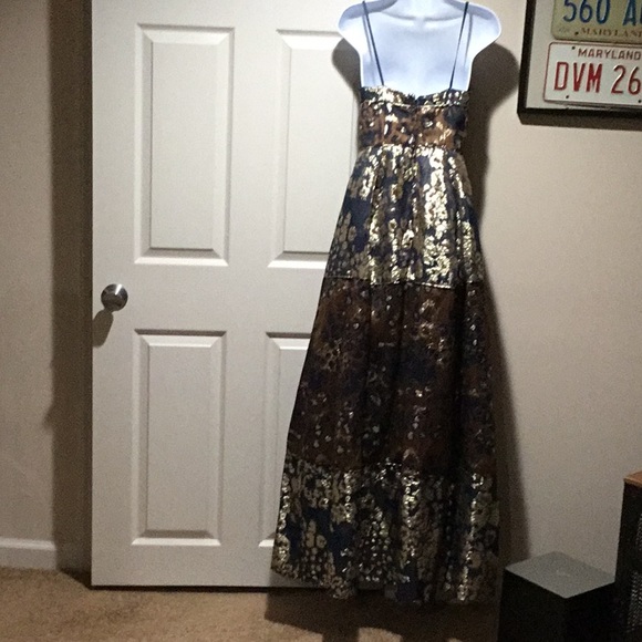 Aidan Mattox Jacquard Metallic Strapless Ball Gown - Size 2 - Picture 6 of 13